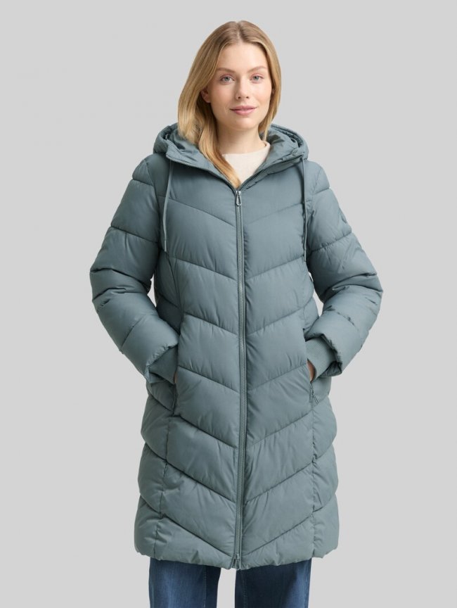 Tom Tailor Puffer-Mantel mit Kapuze - Trooper Green Tom Tailor Puffer-Mantel mit Kapuze - Trooper Green