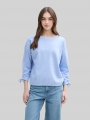 Tom Tailor Cosy Sweatshirt mit Raffärmeln - Light Blue Melange Tom Tailor Cosy Sweatshirt mit Raffärmeln - Light Blue Melange