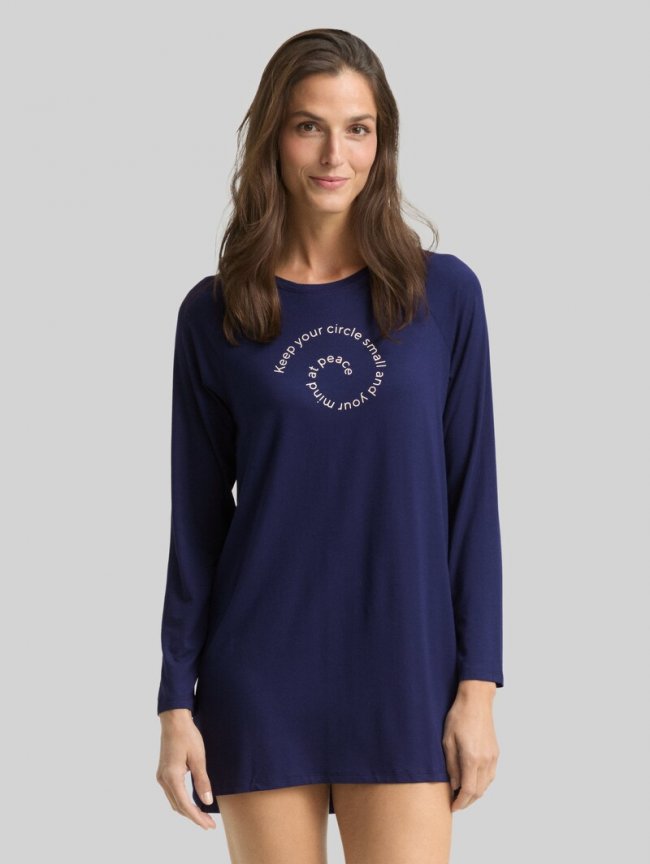 Tom Tailor Nachthemd mit Print - Blue-dark-solid Tom Tailor Nachthemd mit Print - Blue-dark-solid