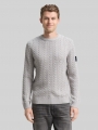 Tom Tailor Strickpullover mit Zopfmuster - Grey Offwhite Plated Tom Tailor Strickpullover mit Zopfmuster - Grey Offwhite Plated
