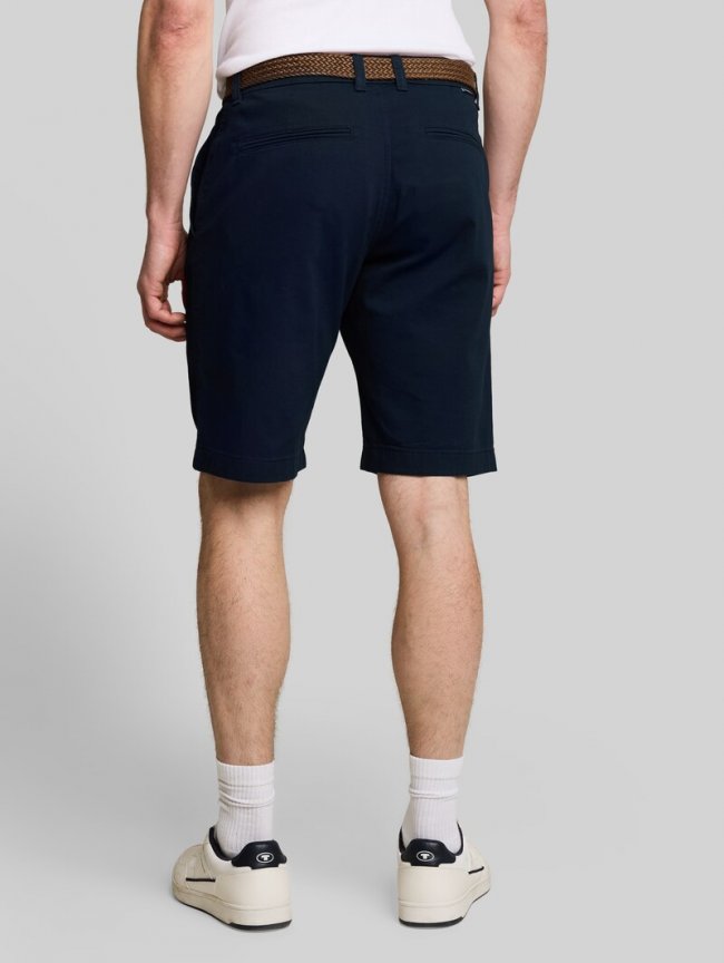 Tom Tailor Regular Chino Shorts mit Gürtel - Sky Captain Blue Tom Tailor Regular Chino Shorts mit Gürtel - Sky Captain Blue
