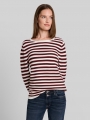Tom Tailor Strickpullover aus Baumwolle - Preppy Plum Stripe Tom Tailor Strickpullover aus Baumwolle - Preppy Plum Stripe