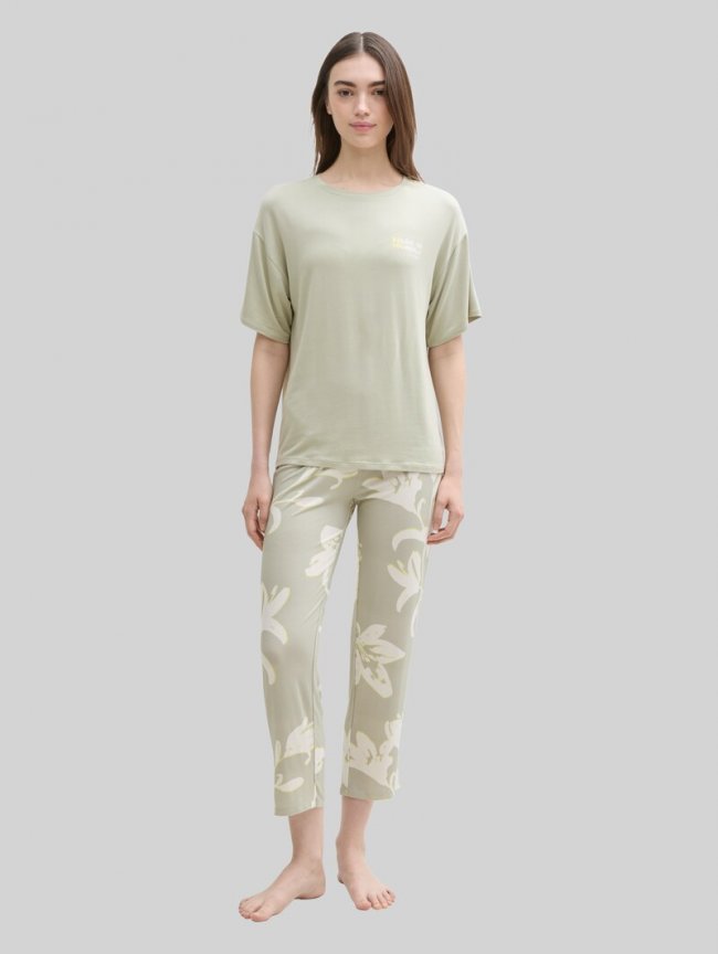 Tom Tailor Pyjama-Set mit Allover-Print - Grün-hell-allover Tom Tailor Pyjama-Set mit Allover-Print - Grün-hell-allover