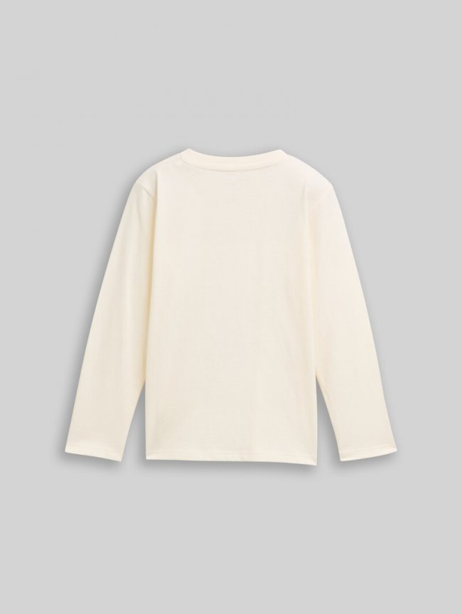 Tom Tailor Langarmshirt mit Wendepailletten - Wool White Tom Tailor Langarmshirt mit Wendepailletten - Wool White