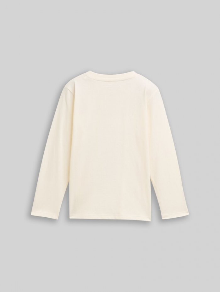 Tom Tailor Langarmshirt mit Wendepailletten - Wool White Tom Tailor Langarmshirt mit Wendepailletten - Wool White