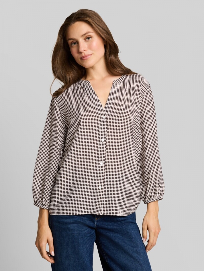 Tom Tailor Bluse mit Muster - Small Brown Dot Print Tom Tailor Bluse mit Muster - Small Brown Dot Print