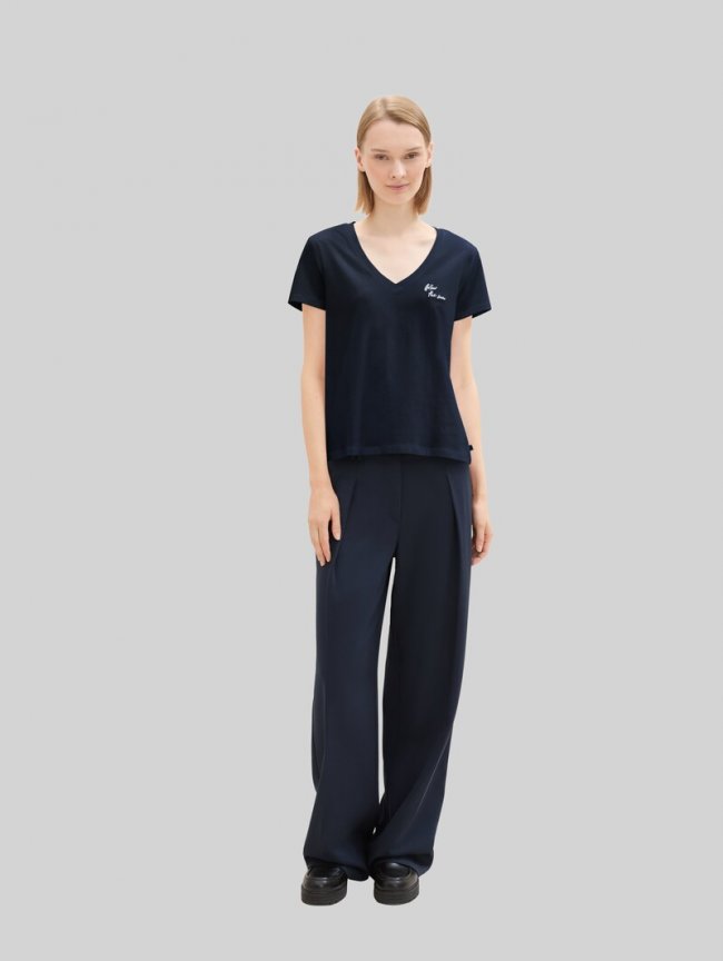 Tom Tailor T-Shirt mit V-Ausschnitt im 2er-Pack - Sky Captain Blue Tom Tailor T-Shirt mit V-Ausschnitt im 2er-Pack - Sky Captain Blue