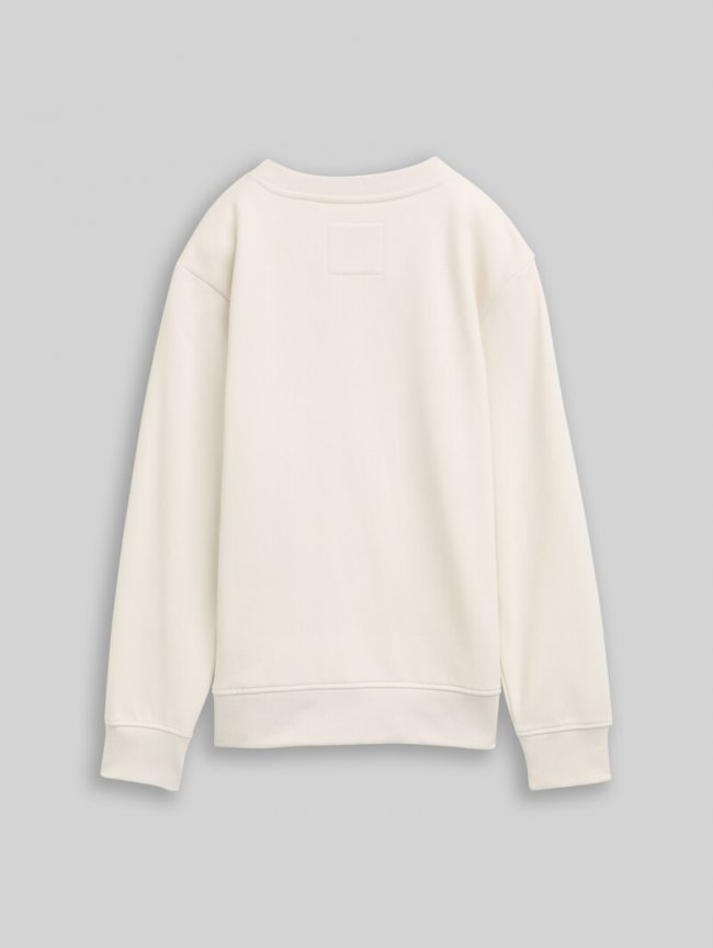 Tom Tailor Basic Sweatshirt - Greyish White Tom Tailor Basic Sweatshirt - Greyish White
