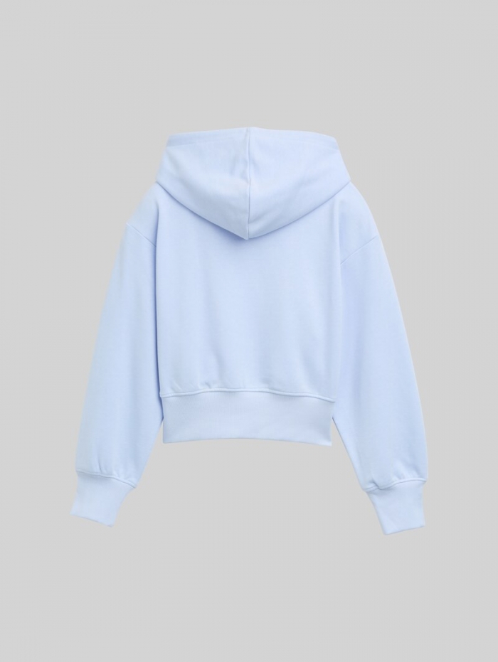 Tom Tailor Cropped Hoodie Sweatshirt - Pale Morning Blue Tom Tailor Cropped Hoodie Sweatshirt - Pale Morning Blue