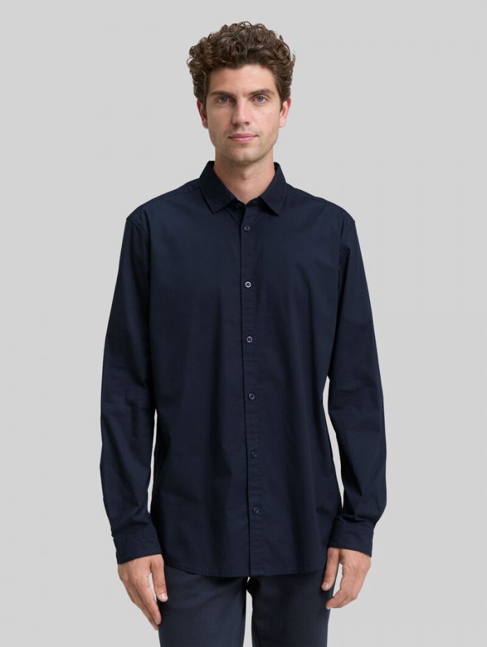 Tom Tailor Regular Fit Hemd mit Stretch - Sky Captain Blue Tom Tailor Regular Fit Hemd mit Stretch - Sky Captain Blue