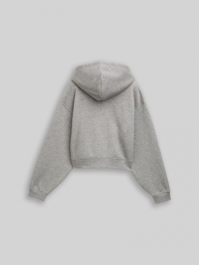 Tom Tailor Cropped Hoodie Sweatjacke in Glitzer-Optik - Grey Melange With Glitter Tom Tailor Cropped Hoodie Sweatjacke in Glitzer-Optik - Grey Melange With Glitter