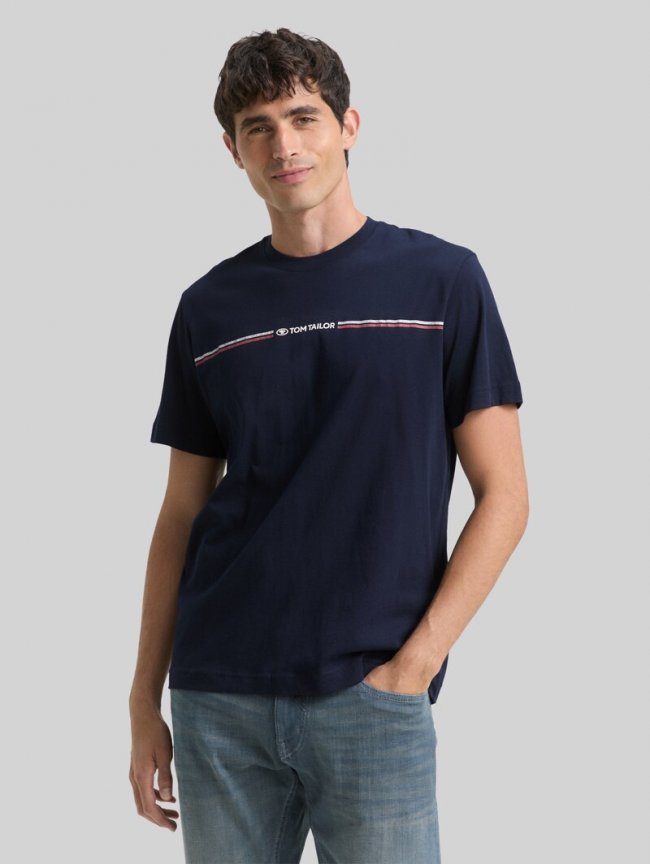 Tom Tailor T-Shirt mit Print - Sky Captain Blue Tom Tailor T-Shirt mit Print - Sky Captain Blue
