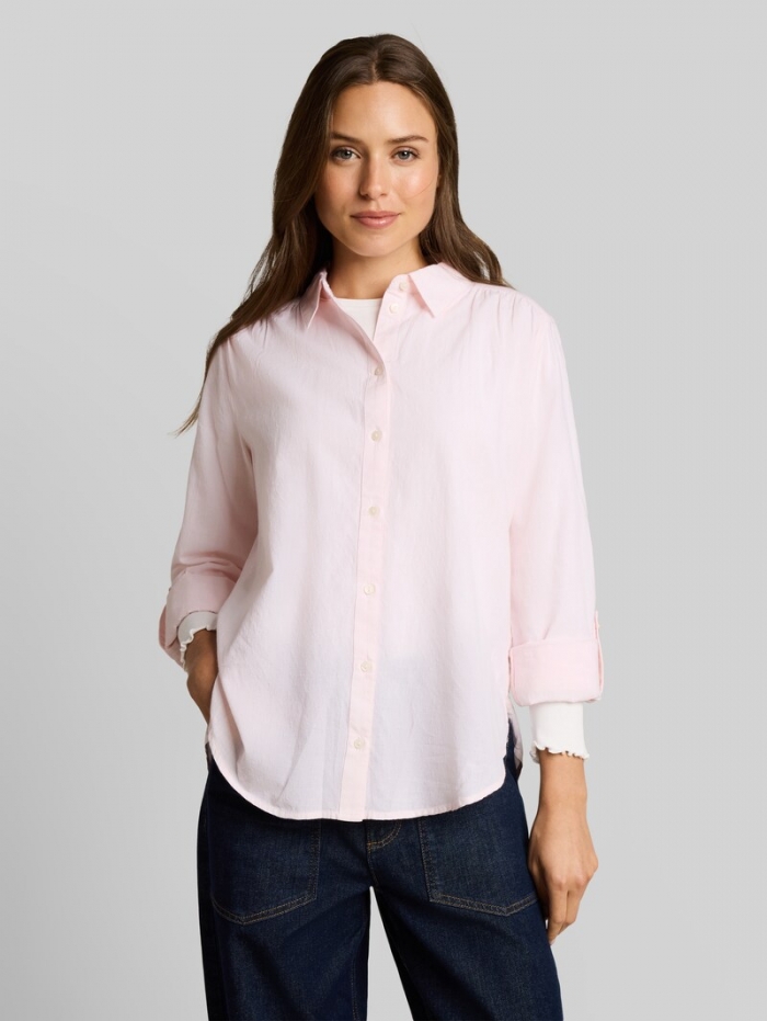 Tom Tailor Hemdbluse mit Turn-up-Funktion - Light Pastel Pink Dobby
