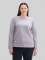 Tom Tailor Plus Size - Soft-Touch Sweatshirt mit Knopfdetails - Soft Lavender Melange Tom Tailor Plus Size - Soft-Touch Sweatshirt mit Knopfdetails - Soft Lavender Melange