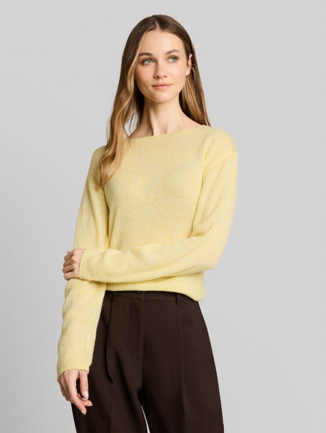 Tom Tailor Strickpullover mit Alpaka-Anteil - Soft Vanilla Yellow Melange Tom Tailor Strickpullover mit Alpaka-Anteil - Soft Vanilla Yellow Melange