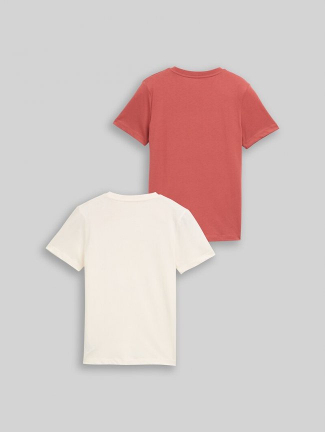 Tom Tailor Slim Fit T-Shirt im 2er-Pack - Faded Red Tom Tailor Slim Fit T-Shirt im 2er-Pack - Faded Red