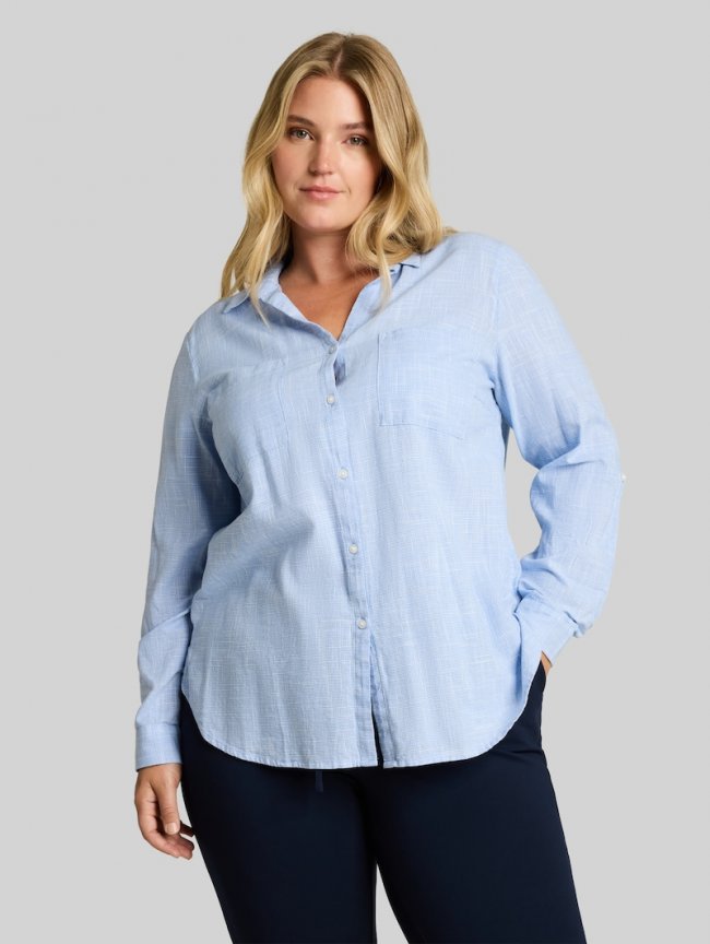 Tom Tailor Plus Size - Bluse mit Brusttaschen - Dreamy Blue Tom Tailor Plus Size - Bluse mit Brusttaschen - Dreamy Blue