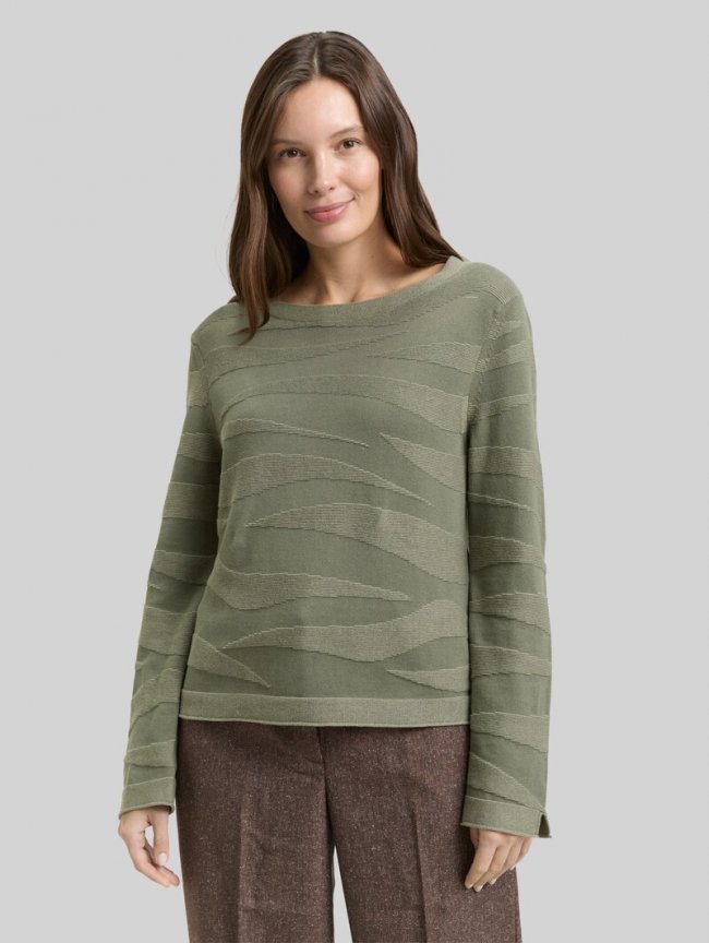 Tom Tailor Strickpullover mit Struktur - Green Wave Knit Design Tom Tailor Strickpullover mit Struktur - Green Wave Knit Design