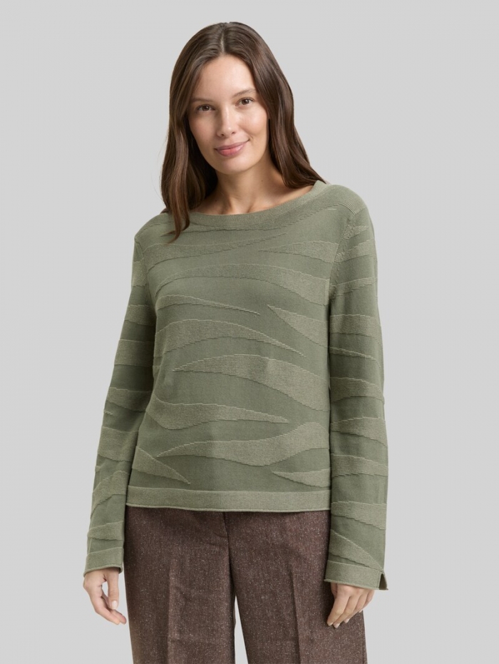 Tom Tailor Strickpullover mit Struktur - Green Wave Knit Design