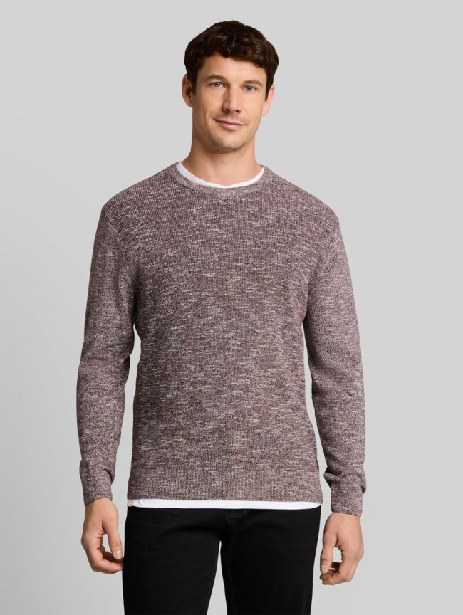 Tom Tailor Strickpullover in Melange-Optik - Olive Red White Mouline Tom Tailor Strickpullover in Melange-Optik - Olive Red White Mouline