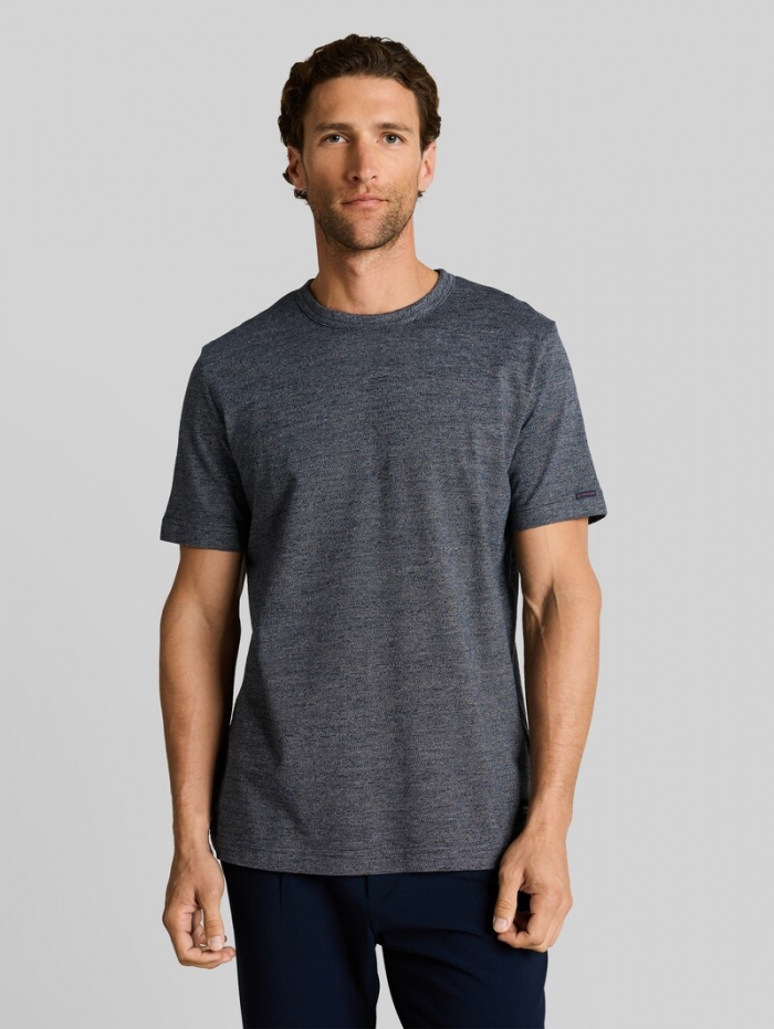 Tom Tailor T-Shirt in Melange-Optik - Navy Gardenia White Injected Tom Tailor T-Shirt in Melange-Optik - Navy Gardenia White Injected