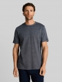 Tom Tailor T-Shirt in Melange-Optik - Navy Gardenia White Injected