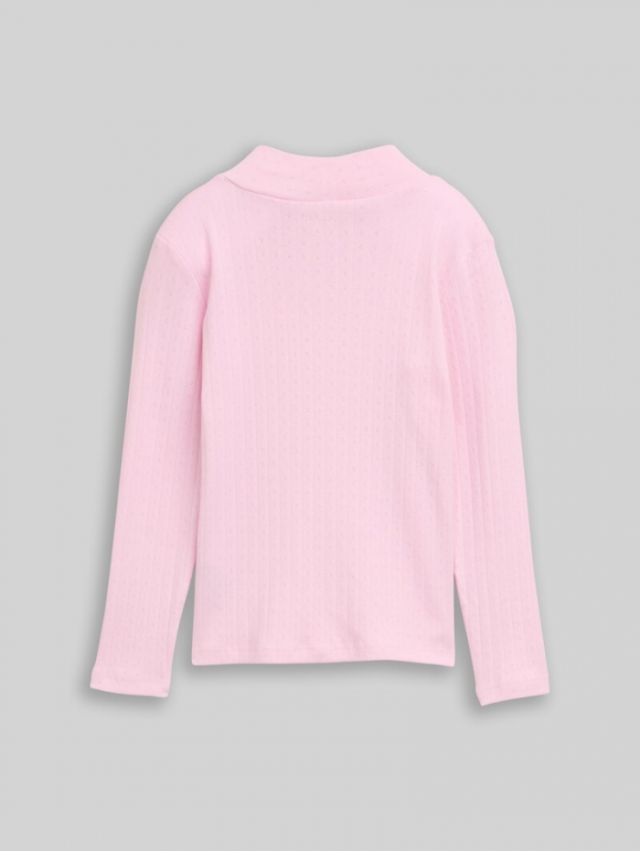 Tom Tailor Pointelle Langarmshirt mit Rollkragen - Peachskin Tom Tailor Pointelle Langarmshirt mit Rollkragen - Peachskin