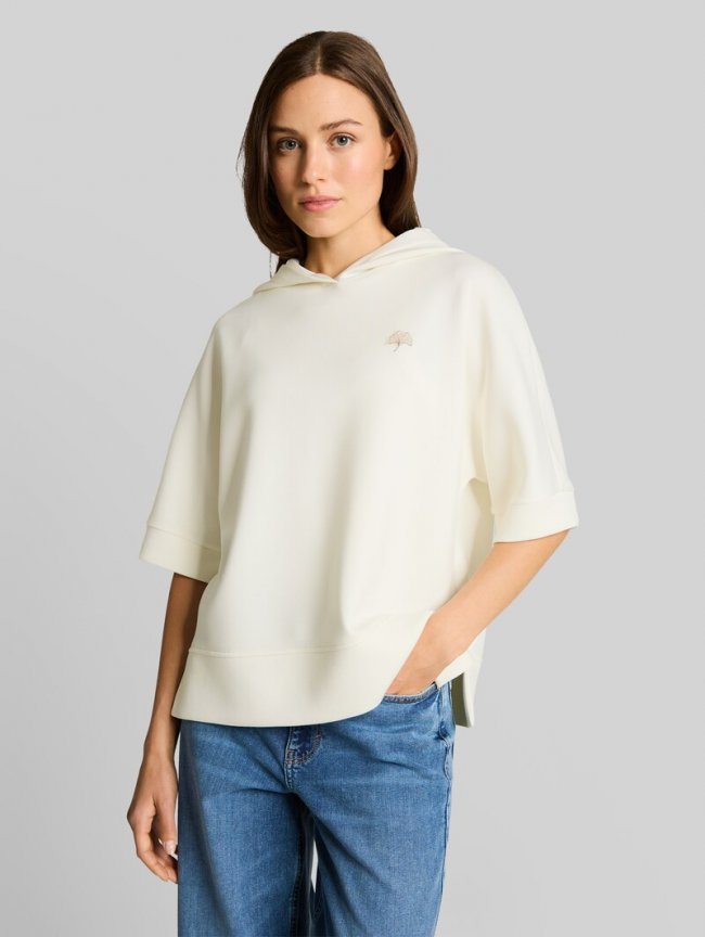 Tom Tailor Hoodie Sweatshirt aus Scuba - Whisper White Tom Tailor Hoodie Sweatshirt aus Scuba - Whisper White