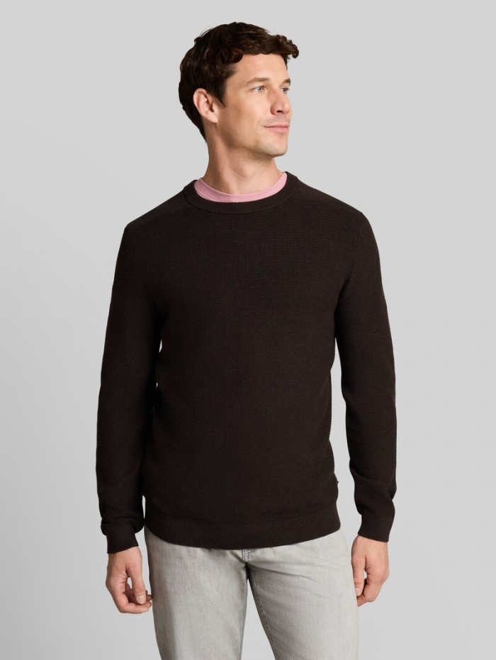 Tom Tailor Strickpullover aus Baumwolle - Mouline Brown Black Tom Tailor Strickpullover aus Baumwolle - Mouline Brown Black