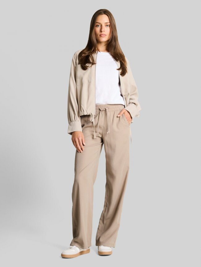 Tom Tailor Loose Wide Fit Hose - Soft Taupe Grey Tom Tailor Loose Wide Fit Hose - Soft Taupe Grey