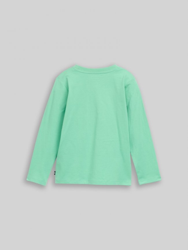 Tom Tailor Langarmshirt mit Biber-Print - Leafy Green Tom Tailor Langarmshirt mit Biber-Print - Leafy Green