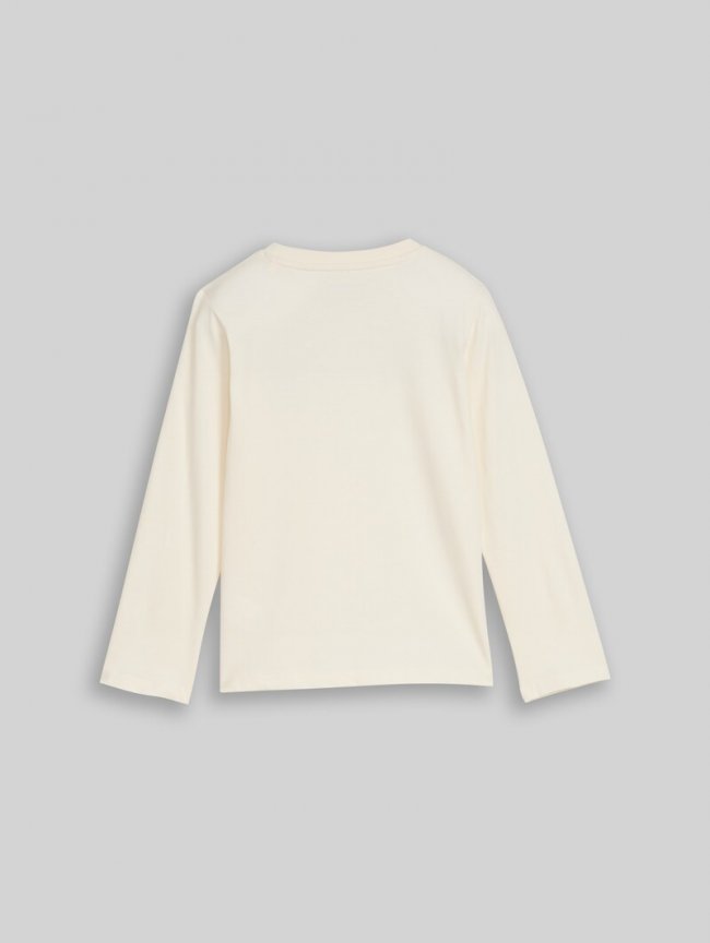 Tom Tailor Langarmshirt mit Print - Wool White Tom Tailor Langarmshirt mit Print - Wool White