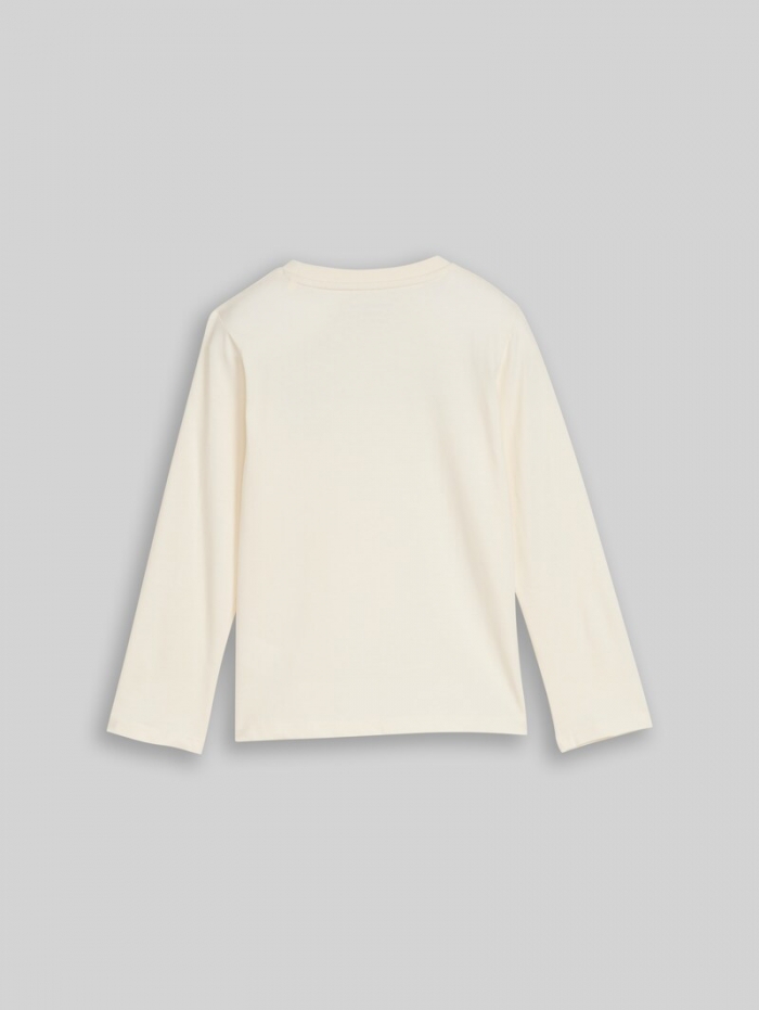 Tom Tailor Langarmshirt mit Print - Wool White Tom Tailor Langarmshirt mit Print - Wool White