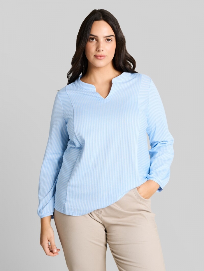 Tom Tailor Plus Size - Blusenshirt mit Streifenmuster - Blue White Thin Stripe Tom Tailor Plus Size - Blusenshirt mit Streifenmuster - Blue White Thin Stripe