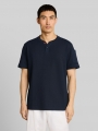 Tom Tailor Henley T-Shirt mit Waffelstruktur - Sky Captain Blue Tom Tailor Henley T-Shirt mit Waffelstruktur - Sky Captain Blue