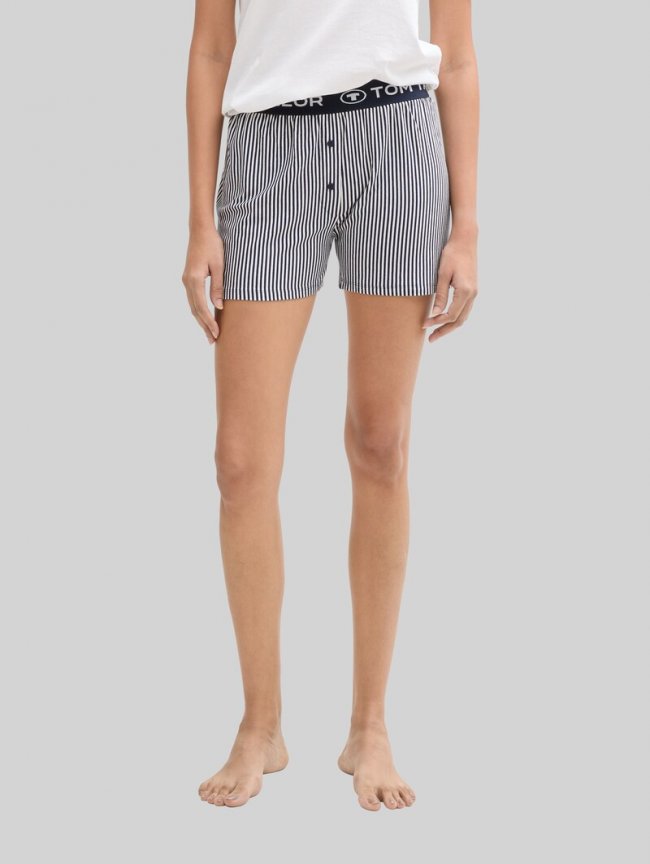 Tom Tailor Pyjama-Shorts mit Streifenmuster - Blue Stripes Tom Tailor Pyjama-Shorts mit Streifenmuster - Blue Stripes