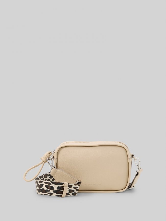 Tom Tailor TTTATIANA Umhängetasche mit gemustertem Webriemen - Beige / Beige Tom Tailor TTTATIANA Umhängetasche mit gemustertem Webriemen - Beige / Beige