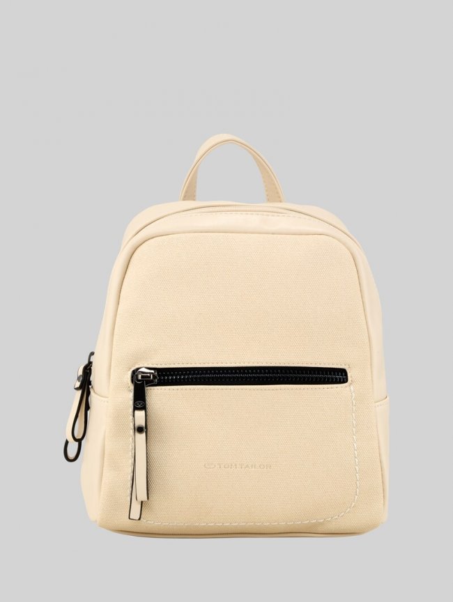 Tom Tailor TTTAMARA S Rucksack in Canvas-Optik - Beige Tom Tailor TTTAMARA S Rucksack in Canvas-Optik - Beige