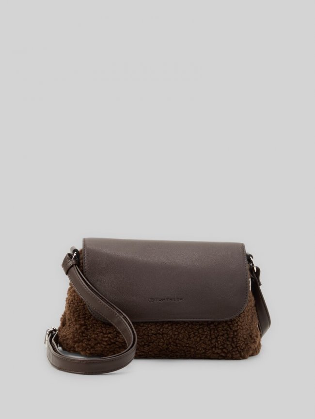 Tom Tailor TTZELINA S Umhängetasche mit Teddyfell - Dark Brown Tom Tailor TTZELINA S Umhängetasche mit Teddyfell - Dark Brown