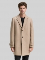 Tom Tailor Wollmantel mit Reverskragen - Taupe Wool Twill