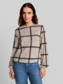 Tom Tailor Cosy Langarmshirt mit Muster - Brown Melange Check Tom Tailor Cosy Langarmshirt mit Muster - Brown Melange Check