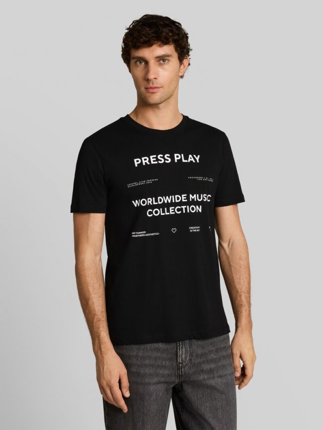 Tom Tailor T-Shirt mit Print - Black Tom Tailor T-Shirt mit Print - Black