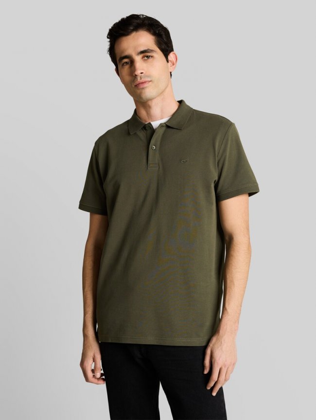 Tom Tailor Piqué Poloshirt mit Logo-Stickerei - Deep Leaf Green Tom Tailor Piqué Poloshirt mit Logo-Stickerei - Deep Leaf Green