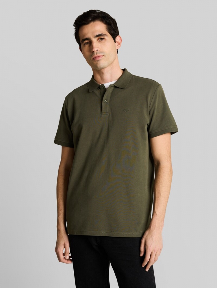 Tom Tailor Piqué Poloshirt mit Logo-Stickerei - Deep Leaf Green Tom Tailor Piqué Poloshirt mit Logo-Stickerei - Deep Leaf Green