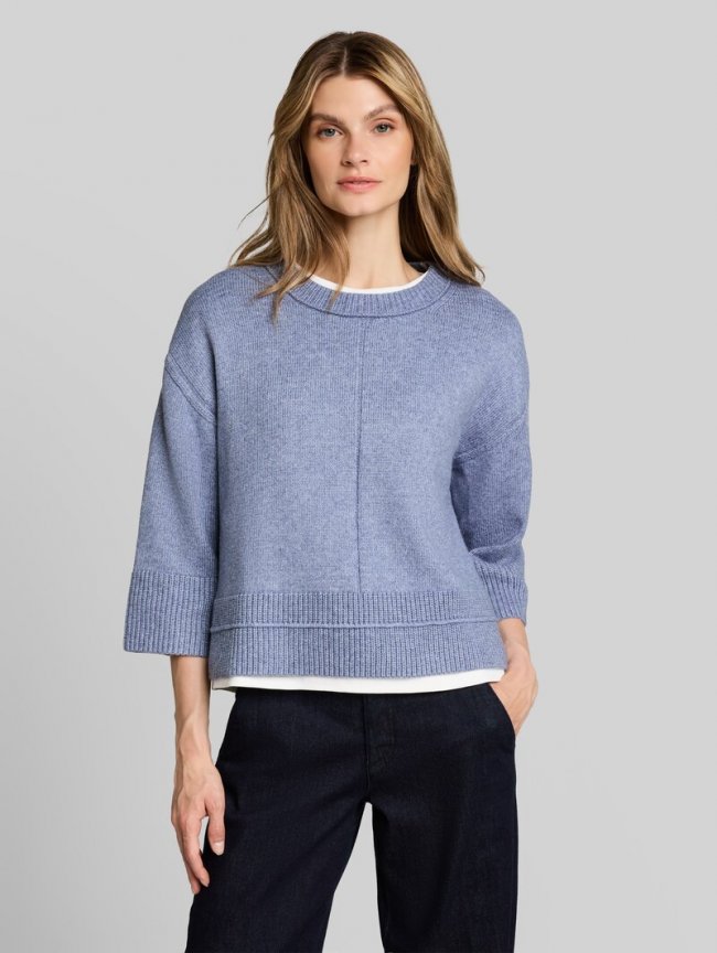 Tom Tailor Loose Fit Cosy Strickpullover - Fern Blue Melange Tom Tailor Loose Fit Cosy Strickpullover - Fern Blue Melange