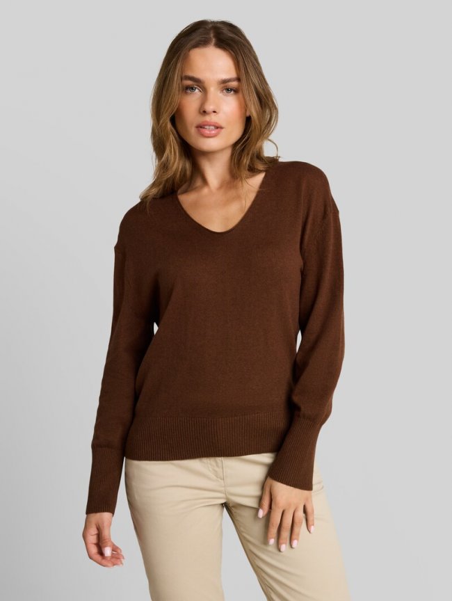 Tom Tailor Oversize Strickpullover mit Kaschmir-Anteil - Mid Camel Melange Tom Tailor Oversize Strickpullover mit Kaschmir-Anteil - Mid Camel Melange