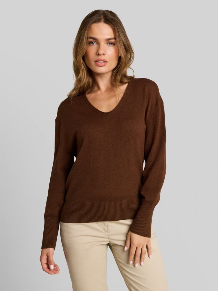 Tom Tailor Oversize Strickpullover mit Kaschmir-Anteil - Mid Camel Melange Tom Tailor Oversize Strickpullover mit Kaschmir-Anteil - Mid Camel Melange