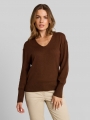Tom Tailor Oversize Strickpullover mit Kaschmir-Anteil - Mid Camel Melange