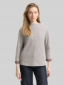 Tom Tailor Sweatshirt mit Stehkragen - Dark Pecan Brown Melange Tom Tailor Sweatshirt mit Stehkragen - Dark Pecan Brown Melange