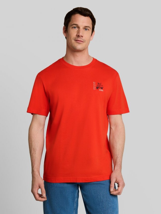 Tom Tailor T-Shirt mit Print - Orange Red Tom Tailor T-Shirt mit Print - Orange Red